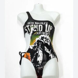 Bob Marley high tide Graphic One-Shoulder Swimsuit